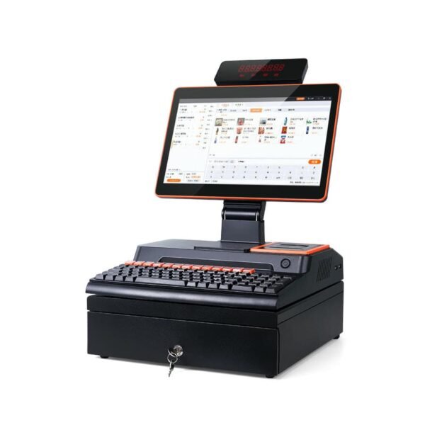 Windows Intel 4 Cores Capacitive 14"+LED8 Display Cash Register POS Terminal For Retail Supermarket - Image 2