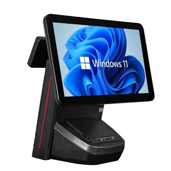 Windows i3,i5,i7/Android 15.6"+11.6"Dual Capacitive Touch Screen With 58/80mm Built-in Printer All-in-one Thermal Printer POS Terminal For Supermarket,Storage